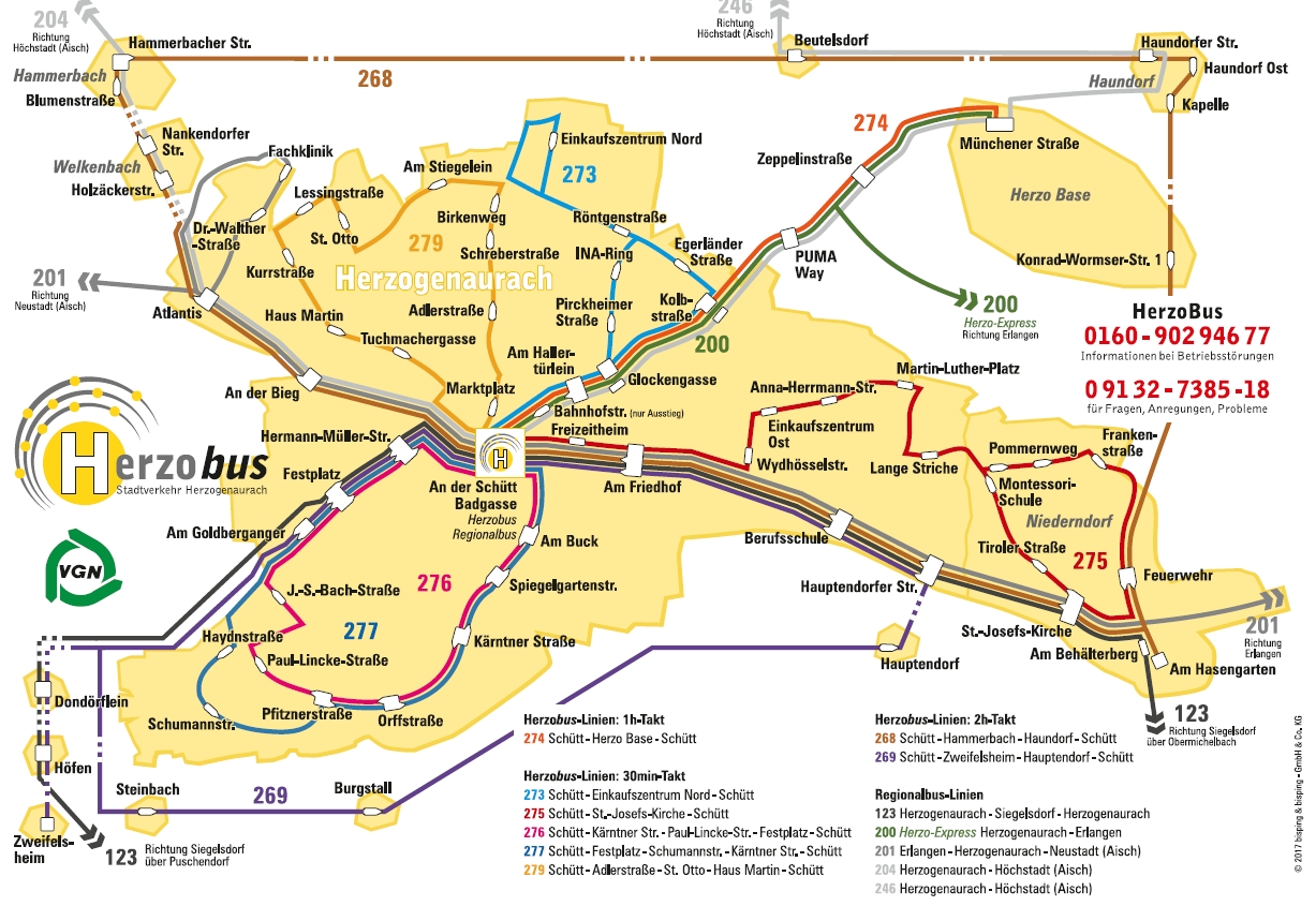 Überplanung des HerzoBus-Verkehrs der Stadt Herzogenaurach